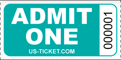 Admit One Roll Ticket Aqua