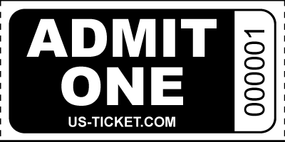 Admit One Roll Ticket Black