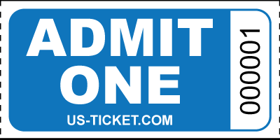 Admit One Roll Ticket Blue