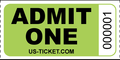Admit One Roll Ticket Lime