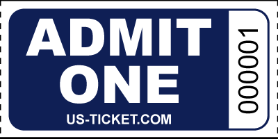 Admit One Roll Ticket Navy