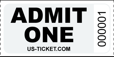 Admit One Roll Ticket White