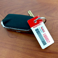 Diecut Barcoded Custom Valet Key Tag