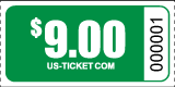 Roll Tickets Denomination $9 Green