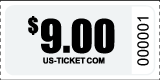 Roll Tickets Denomination $9 White