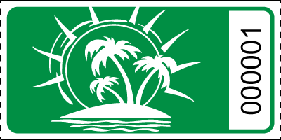 Tropical Island Roll Ticket Yellow