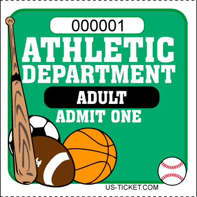 Athletic Event Tickets Adult Admission Green