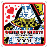 Premium Queen Of Hearts Single Part Roll Ticket