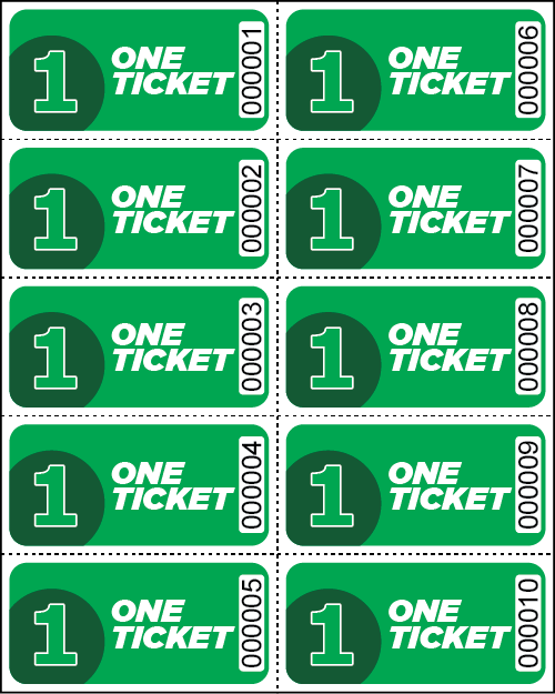 One Ticket Sheet Tickets - Sheets of 10