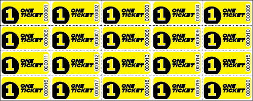 One Ticket Sheet Tickets - Sheets of 20