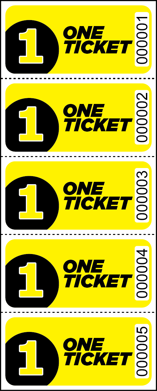 One Ticket Sheet Tickets - Sheets of 5