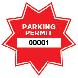 Parking Permit Window Decal Star