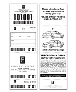 Custom Valet Ticket