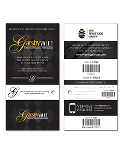 Custom Valet Ticket